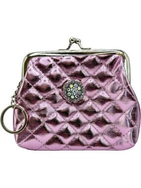 Shiny Pink Snap Jewelry Coin Lipstick Purse w/ 18mm Sparkling Iridescent Snap!